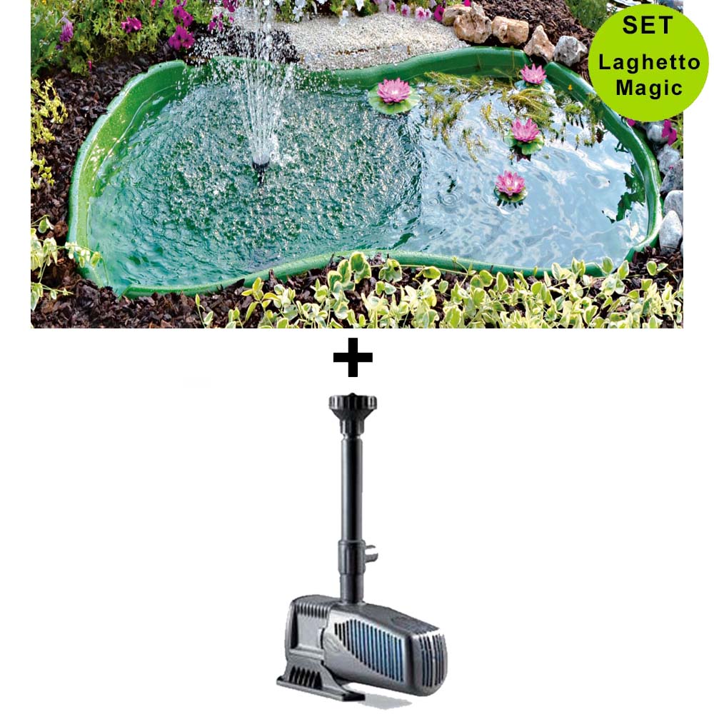 Set risparmio laghetto per giardino bolsena da 610 lt + pompa syncra pond 2.5 laghetto magic