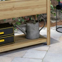 Fioriera con Grigliato e Ripiani Laterali e Inferiore, in Legno di Abete, 140x45x151 cm