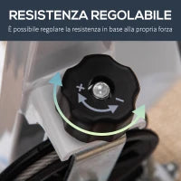 Stepper con Manubrio, Pedali Antiscivolo e Monitor LCD, in Acciaio e ABS, 55x44x108 cm, Bianco Nero e Bianco