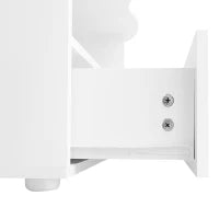 Tavolino da caffè a forma di nuvola con cassetti e vani portaoggetti, 100×60×39,2 cm, Bianco