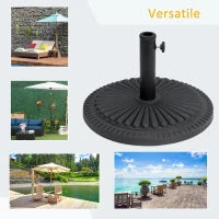 Base per Ombrellone Rotonda in HDPE da 14kg per Pali da Ф35-38-48mm, Ø49x32A cm, Nero