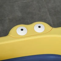 Vaschetta Bagnetto Neonato Pieghevole con Supporto Antiscivolo, Vaschetta da Bagno Portatile per Neonati e Bambini di 0-6 Anni con Foro di Scarico, 75.3x55.4x43cm, Blu e Giallo