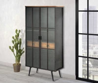 Mobile Iron School Porta Bottiglie Cm 81X42X162,5