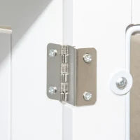 Gabbia per cani animali 2 in 1 tavolino con 2 porte con serratura, 76L x 54.5L x 56H cm, Metallo e MDF