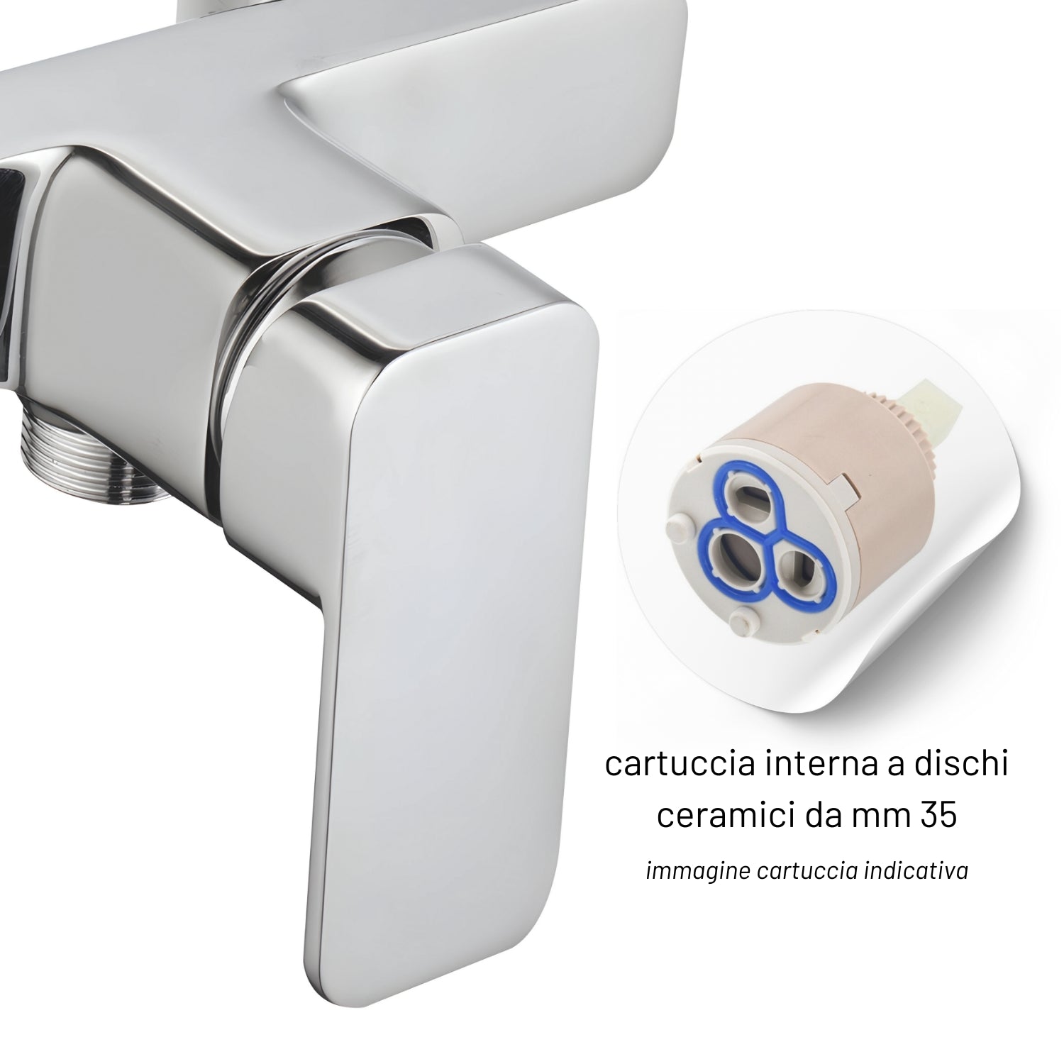 Miscelatore esterno doccia francia rubinetto monocomando cromato ogomondo *** confezione 1