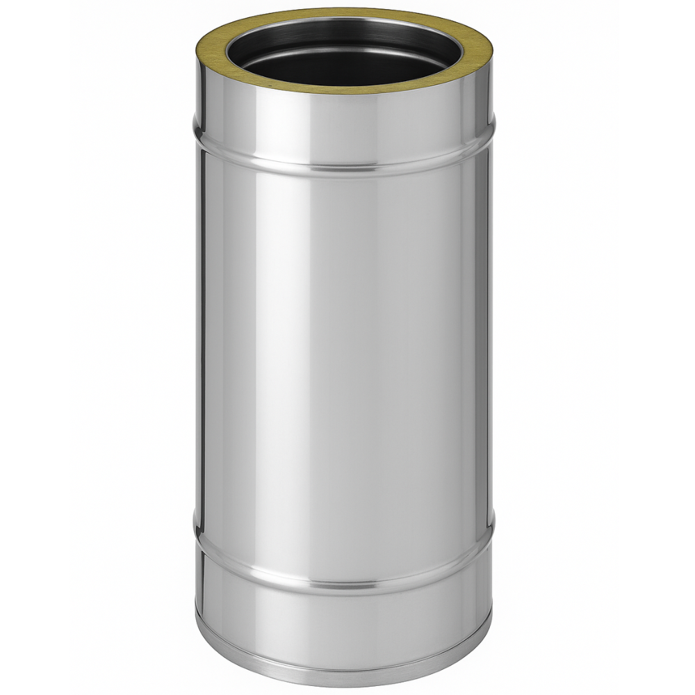 Elemento lineare doppia parete Ø 180/230 mm sp. 0,5 mm h. 500 mm canna fumaria