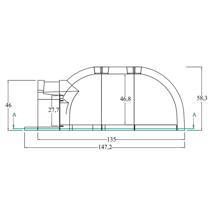 Forno legna tradizionale cottura diretta per 4/6 pizze gusto 80 super capienza