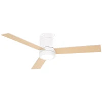 Ventilatore da soffitto 2 in 1 con luce LED 3 velocità silenzioso - telecomando - diametro 112 cm, naturale e bianco