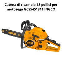 Catena ricambio 18 pollici per motosega 45cm 46cc gcs5451811 ingco accessorio