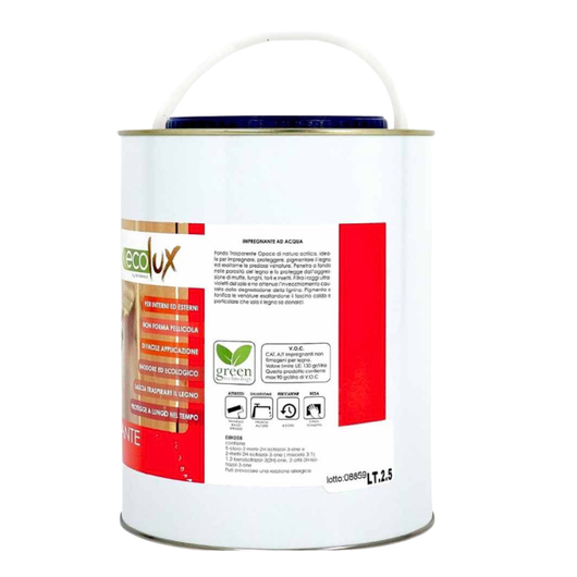 Ecolux impregnante fondo protettivo acrilico pigmentato rovere per legno *** formato 2.5 lt, confezione 1