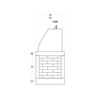 Camino legna prefabbricato refrattario con focolare aperto qr70ref riscaldamento
