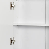 Armadietto Bagno a 2 Ante con Specchiera e Ripiano Regolabile in MDF, 48x14.5x45cm, Bianco