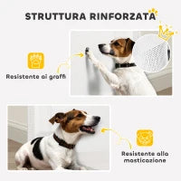 Cancellino per Cani Piccoli Estensibile 0-140x86.5 cm e Retrattile con Blocco Automatico, Bianco