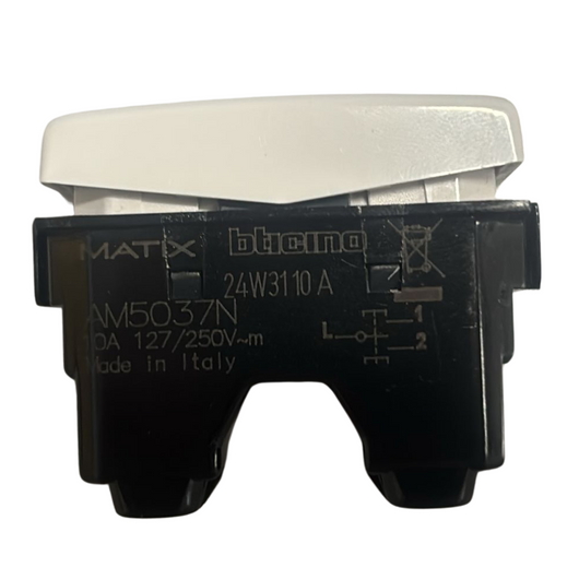Bticino serie matix pulsante doppio interbloccato 1p no + 1p no 10a 250 va.c.