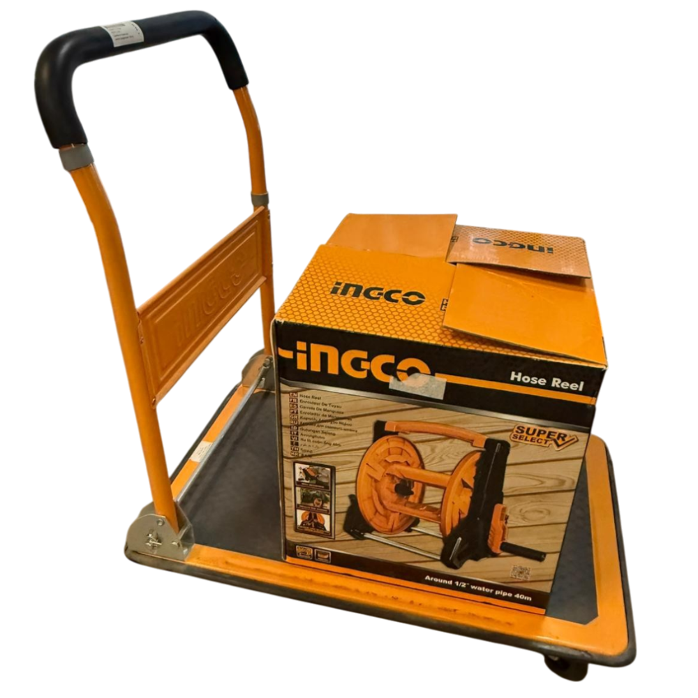 Carrello 4 ruote manico pieghevole 150 kg trasporto carichi pesanti antiscivolo