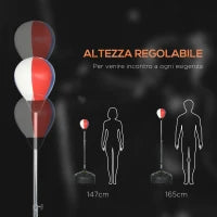 Punching Ball da Terra con Base Riempibile e Ventose, Altezza Regolabile da 147-165 cm, Nero