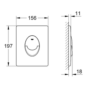 Placca comando grohe nero opaca skate air 38505kf0 wc
