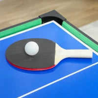 Tavolo multigioco 5-in-1, 53 accessori, funzione calcio balilla, hockey da tavolo, ping-pong, biliardo e basket, Noce