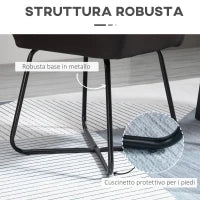 Set 2 Sedie Moderne per Sala da Pranzo, Cucina o Soggiorno, Sedie Imbottite in Similpelle Marrone 60x56.5x85cm