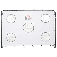 Porta da Calcio per Bambini e Adulti con Rete in PE, in Metallo e Oxford, Bianco e Nero, 240x88x171.5cm