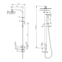 Colonna doccia attrezzata 024 ottone cromato soffione doccetta quadro p46xh106