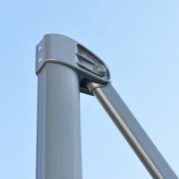 Ombrellone da Giardino Decentrato 3x2.5 m Girevole a 360° con Angolazione Regolabile, Grigio