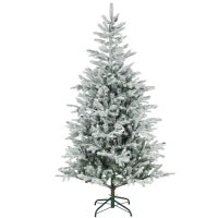 Albero di Natale Innevato Alto 180 cm con Rami Realistici e Base in Metallo Pieghevole