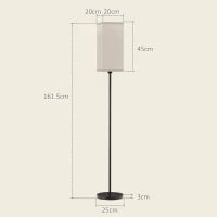 Lampada da Terra 40W con Interruttore a Pedale, in Tessuto Effetto Lino e Metallo, Ø25x161.5 cm, Nero e Beige
