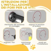 Cancelletto per Cani Taglia Media a 3 Pannelli con Doppio Sistema di Blocco, 206x90cm, Bianco