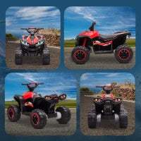 Quad Elettrico per Bambini 12V, 2 Velocità, Ruote Larghe con Clacson e Fari LED, Età 3-5 Anni, Rosso