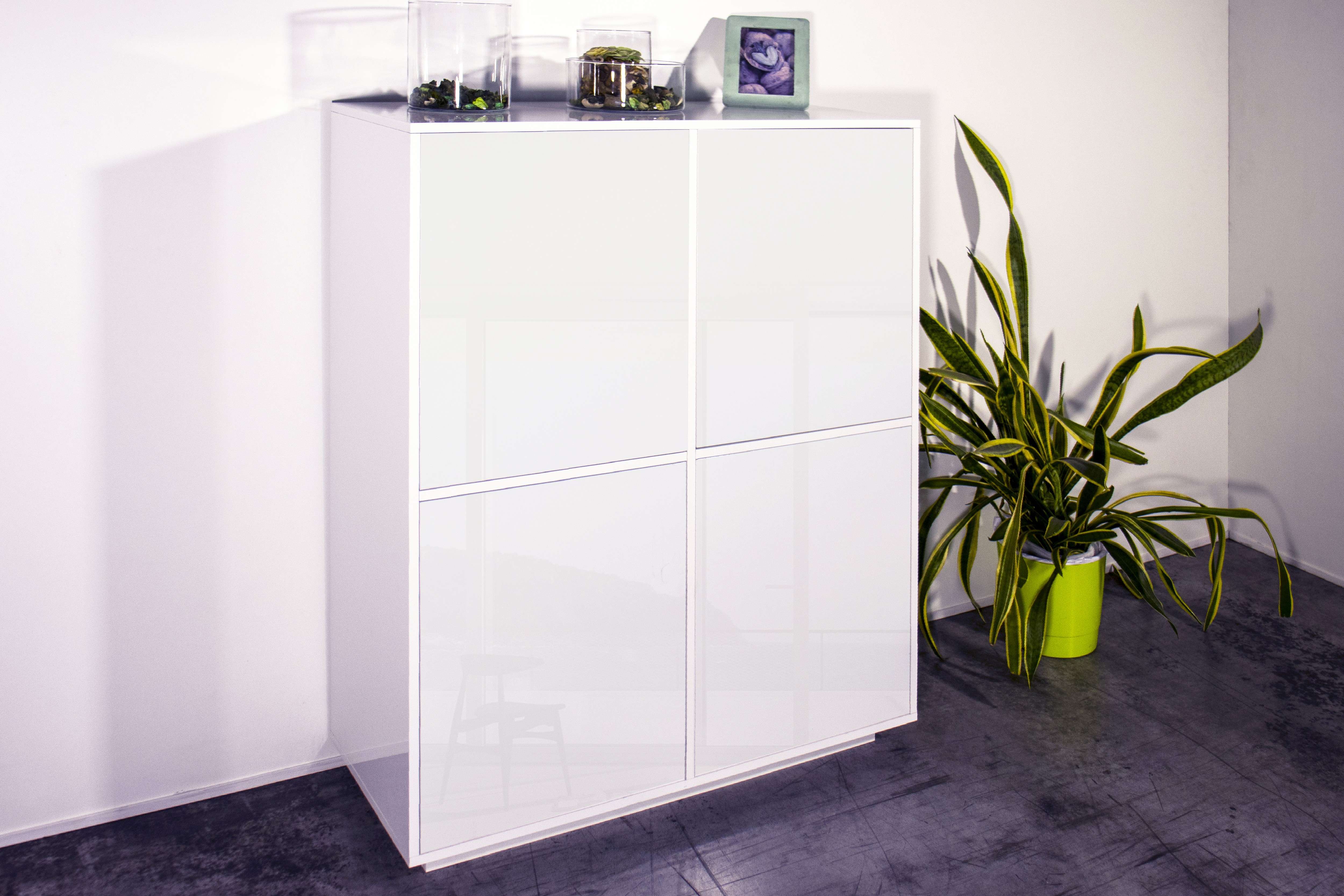Credenza mobile cucina moderna soggiorno design bianco 100x40cm Judy