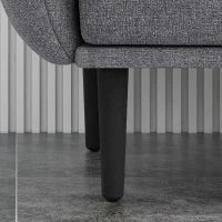 Divano Letto 3 Posti con Schienale Reclinabile a 3 Livelli in Tessuto, 208x84x82cm, Grigio