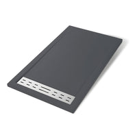 Piatto doccia mineral marmo resina antiscivolo h 4 cm *** misure l120 x p80 x h4 cm, tinta antracite, confezione 1