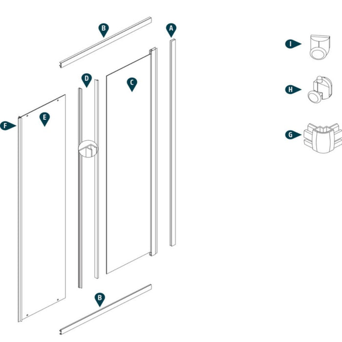 Box cabina doccia angolare con due ante scorrevoli in cristallo temprato trasparente *** misure 66.5-69.5x66.5-69.5xh...
