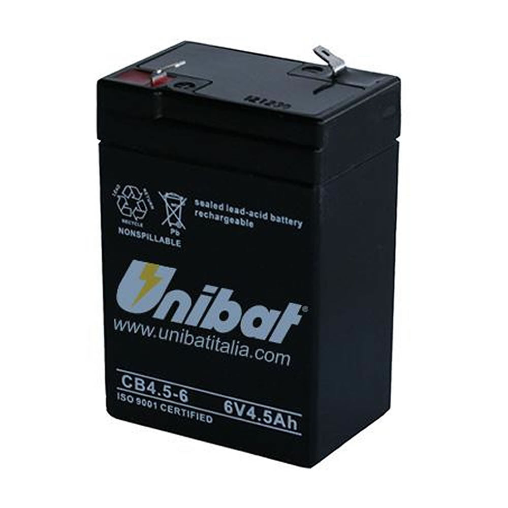 Multipack da 2 batterie al piombo 6 volt 4,5ah ricaricabili per lampade d'emergenza tampone