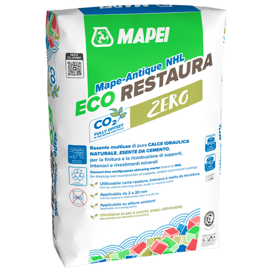Intonaco rasante mape-antique nhl eco restaura alta traspirabilità sacco 25 kg