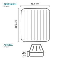 Intex 64103 - Materasso Gonfiabile Matrimoniale Dura-Beam Single High, 152x203x25 cm