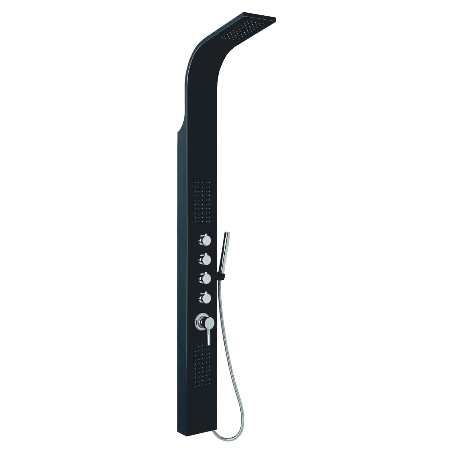 Danubio - Colonna Doccia Idromassaggio h 166 5 cm in Alluminio Nero