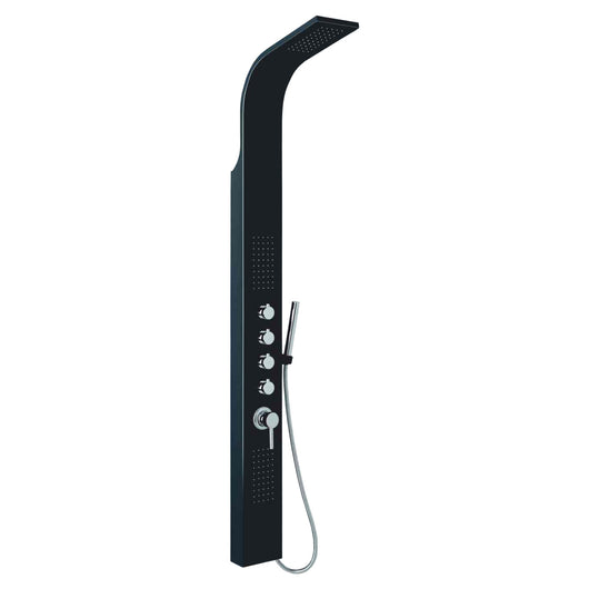 Danubio - Colonna Doccia Idromassaggio h 166 5 cm in Alluminio Nero