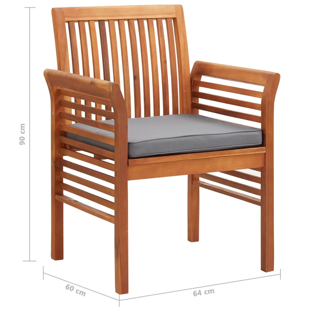 Set da Pranzo da Giardino 7 pz con Cuscini Massello di Acacia 278905