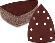 Set di schegge a forma di triangolo 120 pezzi 11 fori 105 x 152 mm ciascuno 20 x grana 40-60-80-120-180-240 per schiacciasassi multiuso - Lamiere di scheggia a forma di triangolo - Schegge per schiacciasassi