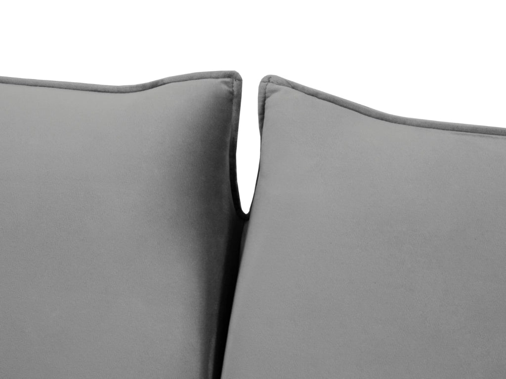 Cosmopolitan Design - Divano convertibile "Vienna" 2 posti in velluto grigio chiaro 