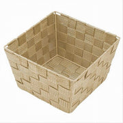 Trade Shop - Porta Oggetti In Tessuto Multiuso Organizer Bagno Cucina Beige 20x20x13 Cm 79122 -