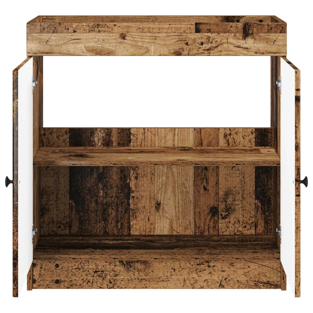 Mobiletto da bagno sotto il lavello Legno antico 890082