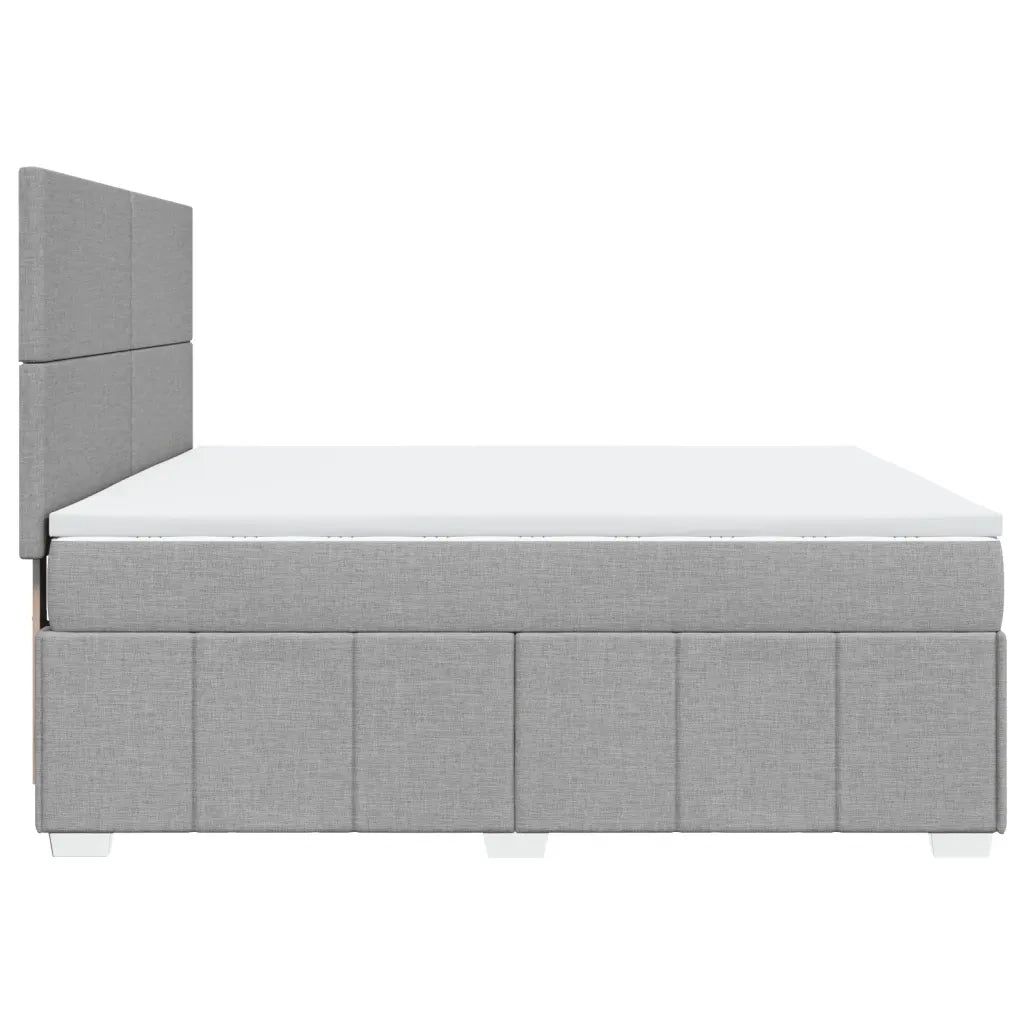 Giroletto a Molle con Materasso Grigio Chiaro180x200 cm Tessuto
