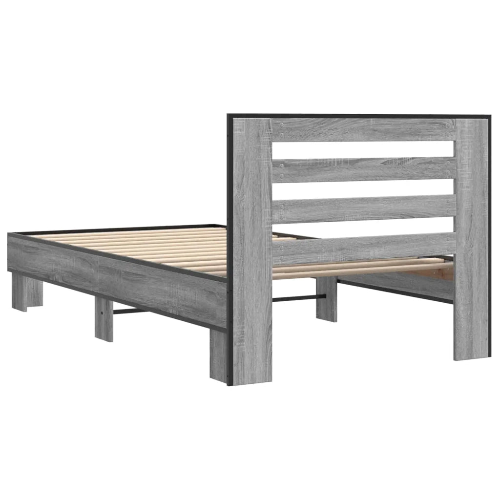 Struttura letto con testata Sonoma grigio 80 x 200 cm