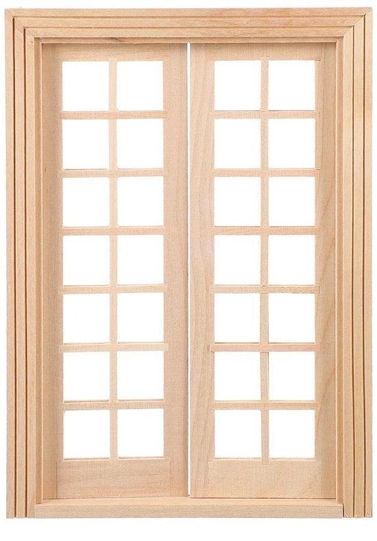 Porta Miniaturna in Legno - Accessorio per Casa di Bambola - 28 Pannelli - Dimensioni 19,5 x 13,9 x 1,2 cm - Ideale per Casa di Bambola - Porta Miniaturna per Casa di Bambola