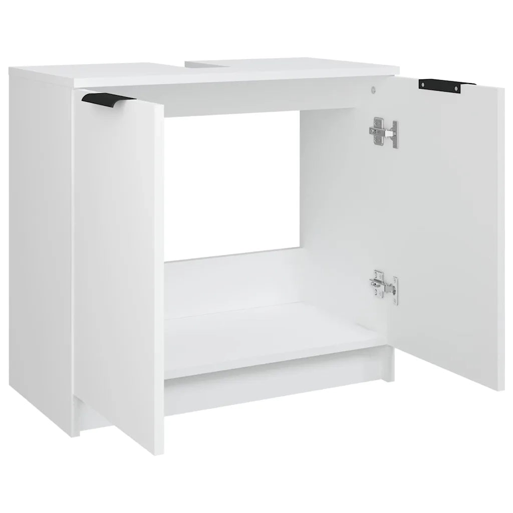 Armadietto da Bagno Bianco 64,5x33,5x59 cm in Legno Multistrato cod mxl 49369