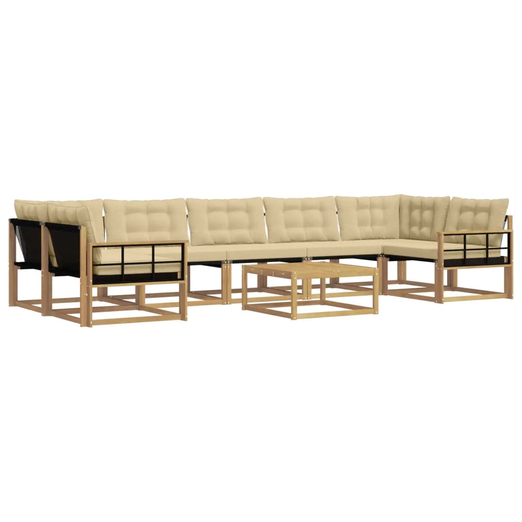 Set di divani da esterno 8 pz Bianco e Beige 3388523