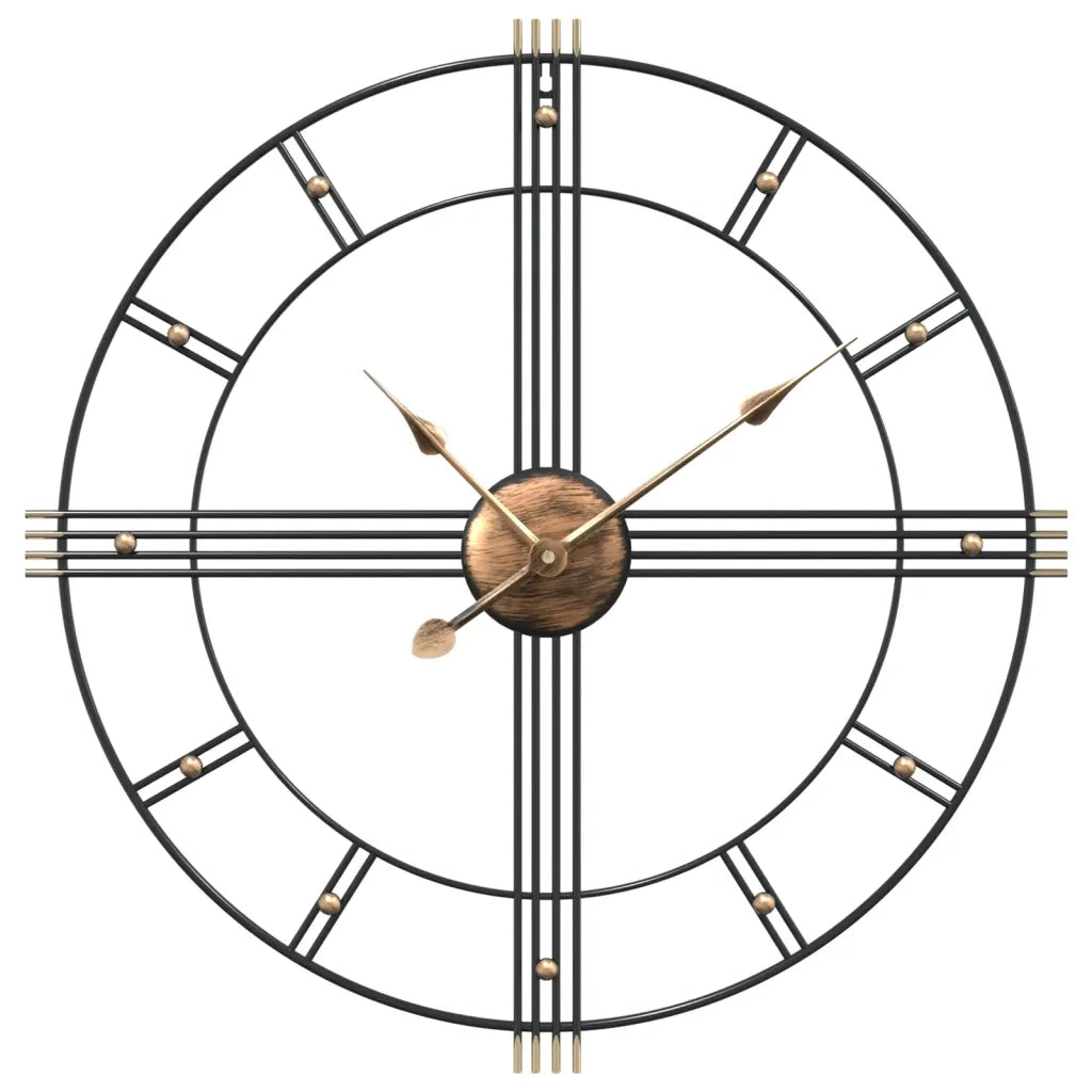 Orologio da Parete Nero Ã˜60 cm in Ferro